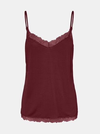 Vínový top s krajkou VERO MODA Sofia