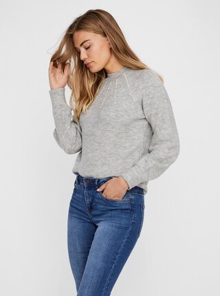 Světle šedý svetr VERO MODA Peppy