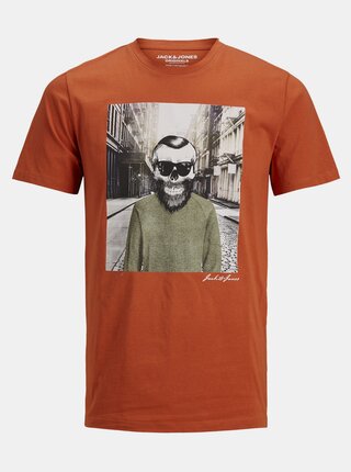 Oranžové tričko Jack & Jones Orskulling