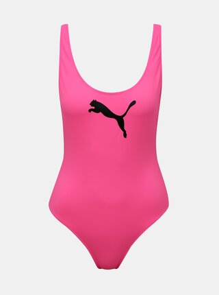 Růžové dámské jednodílné plavky Puma
