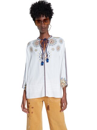 Desigual bílá volná košile Blus Salina