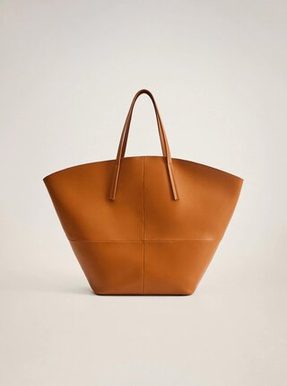 Hnědý shopper Mango Kobe