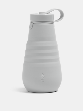 Šedá cestovní skládací láhev Stojo 592 ml