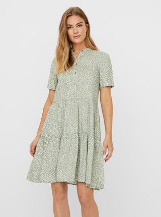 Světle zelené vzorované šaty VERO MODA Simone
