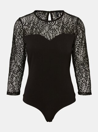 Černé krajkové body VERO MODA Alberta