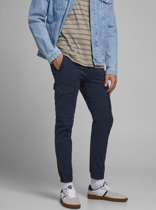 Tmavě modré kalhoty Jack & Jones Paul