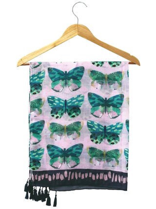 Disaster růžový šátek Papillon Pink Scarf