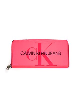 Calvin Klein neonově růžová peněženka Zip Around