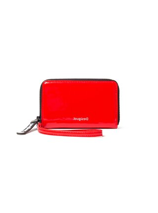 Desigual červená lesklá peněženka Mone Forever Young Mini Zip