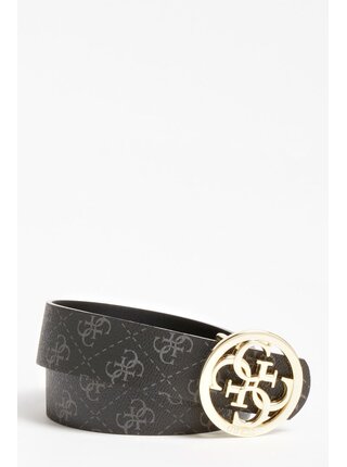 Guess černý oboustranný pásek Jensen 4 Logo Reversible Belt