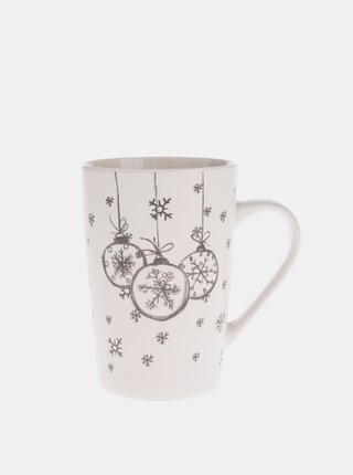 Krémový porcelánový hrnek s vánočním motivem Dakls 435 ml