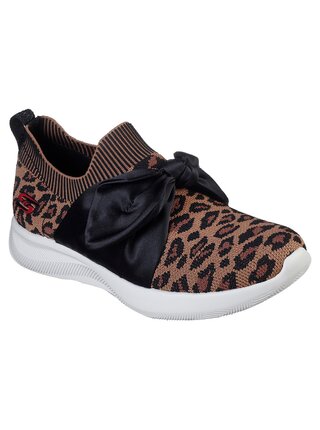 Skechers leopardí tenisky Bobs Sport Squad 2 s mašlí