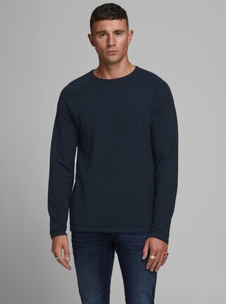 Tmavě modrý basic svetr Jack & Jones Ehill