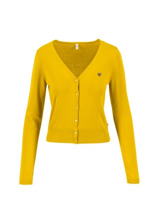 Blutsgeschwister žlutý propínací svetr Yellow Solid