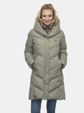 Khaki dámský prošívaný zimní kabát Ragwear