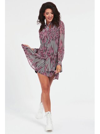 Guess šaty All Over Print Flounce Dress