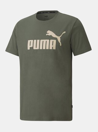 Khaki pánské tričko s potiskem Puma