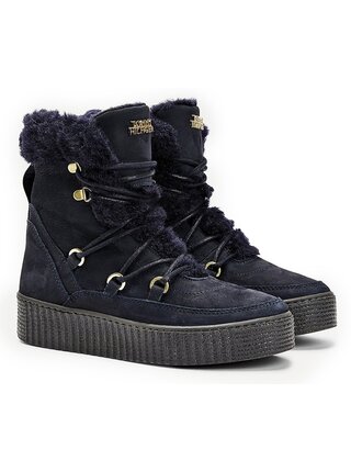 Tommy Hilfiger modré zimní boty Tommy Warm Lined Lace Up Bootie Desert Sky