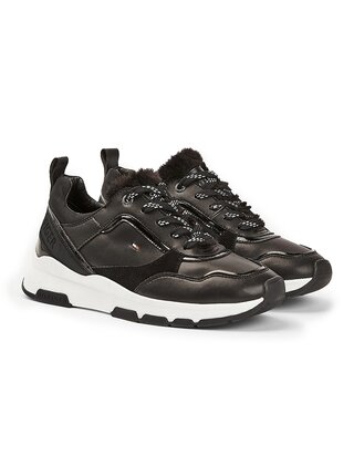 Tommy Hilfiger černé tenisky s kožíškem Sporty Chunky Warm Sneaker Black