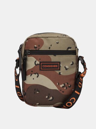 Hnědá maskáčová malá crossbody taška Consigned