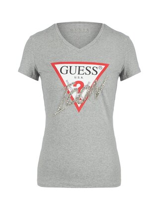 Guess šedé tričko Icon Logo T-shirt