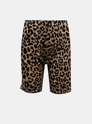 Hnedé krátke legíny s leopardím vzorom Miss Selfridge