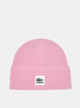 Růžová dámská vlněná čepice Lacoste