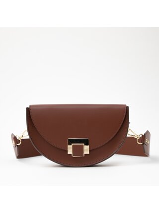 Hnědá kabelka Loro Oro Moon saddle bag