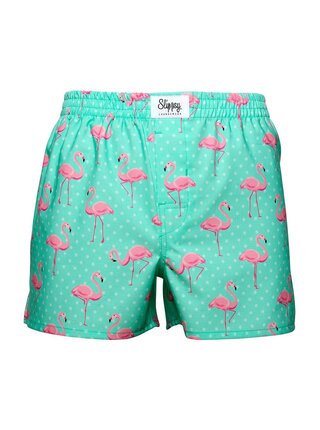 Slippsy tyrkysové pánské trenýrky Flamingo