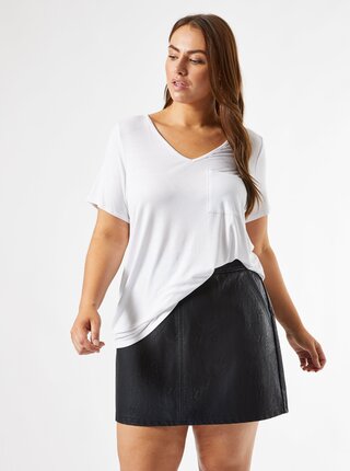 Černá koženková sukně Dorothy Perkins Curve