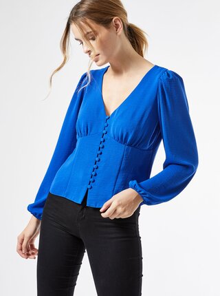 Modrá halenka s knoflíky Dorothy Perkins