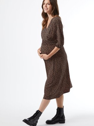 Čierne vzorované tehotenské midišaty Dorothy Perkins Maternity