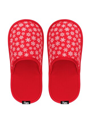 Slippsy červené unisex domácí pantofle Red Snowflake