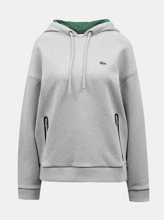 Svetlošedá dámska mikina s kapucou Lacoste