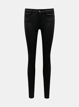 Čierne skinny fit nohavice s povrchovou úpravou Noisy May