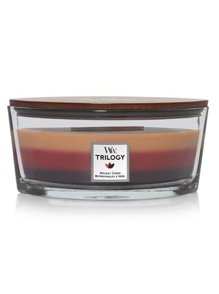 WoodWick vonná svíčka Trilogy Holiday Cheer loď