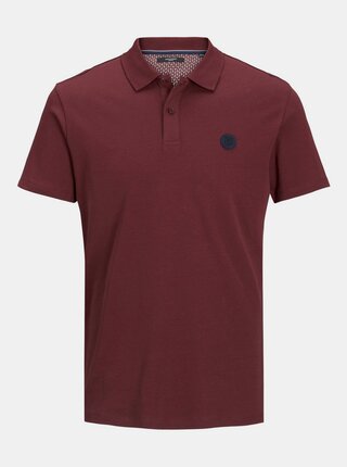Vínové polo tričko Jack & Jones