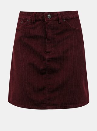 Vínová manšestrová sukně VERO MODA
