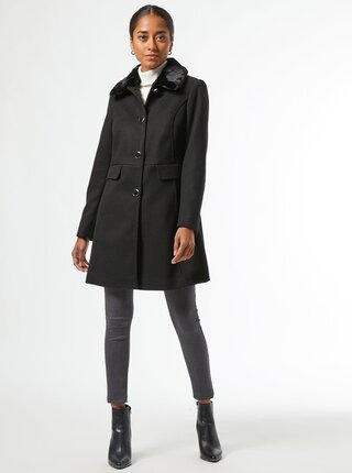 Černý zimní kabát Dorothy Perkins Petite