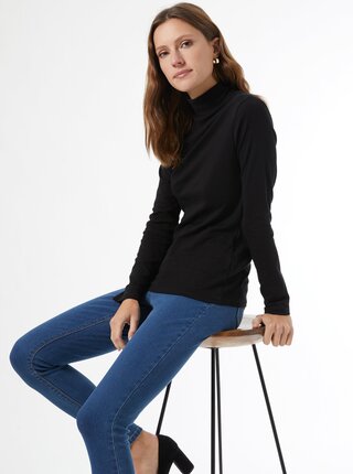 Černé tričko s rolákem Dorothy Perkins