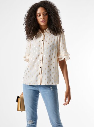 Krémová puntíkovaná košile Dorothy Perkins