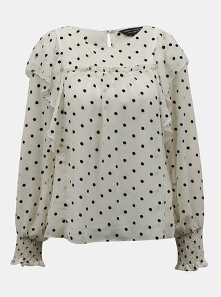 Krémová puntíkovaná halenka Dorothy Perkins