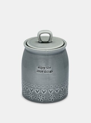 Šedá dóza s nápisem Enjoy the little things Cooksmart