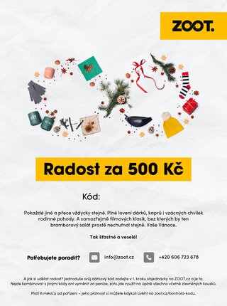 Vánoční elektronický poukaz na ZOOT v hodnotě 500 Kč