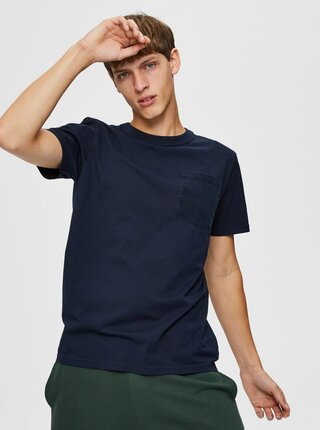 Tmavě modré basic tričko Selected Homme