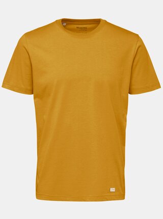 Žluté basic tričko Selected Homme