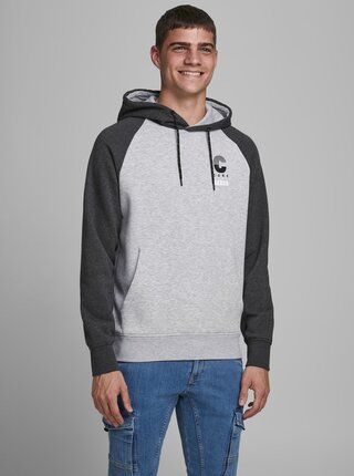 Šedá mikina s kapucí Jack & Jones