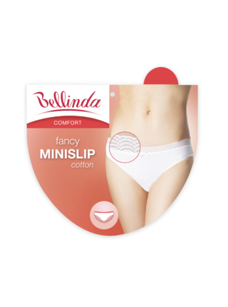 Dámské kalhotky FANCY COTTON MINISLIP - Dámské kalhotky s krajkou - bílá