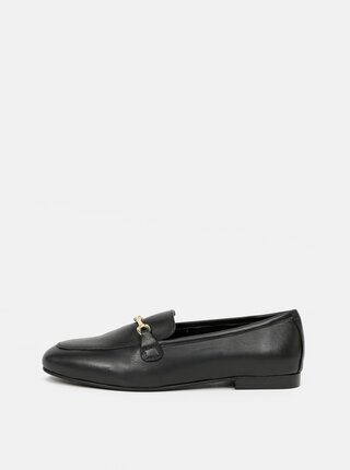 Černé kožené mokasíny Dorothy Perkins