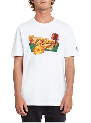 Volcom Mcbl x vlcm white pánské triko s krátkým rukávem - bílá